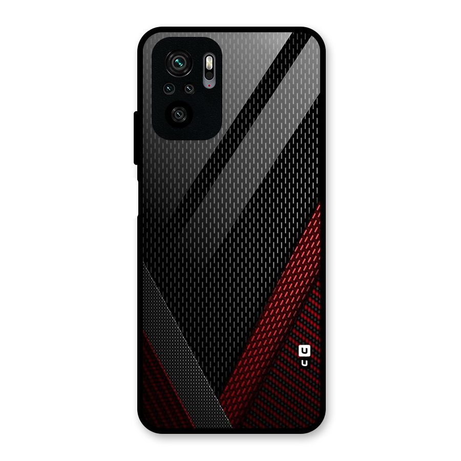 Classy Black Red Design Glass Back Case for Redmi Note 10