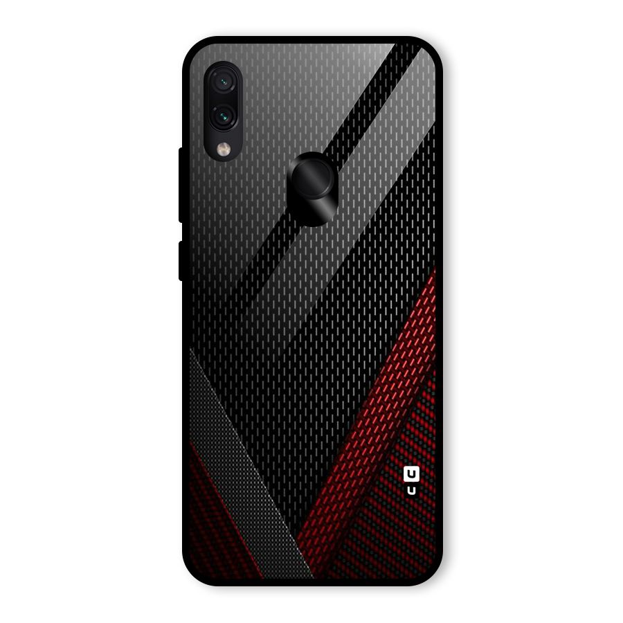 Classy Black Red Design Glass Back Case for Redmi Note 7S