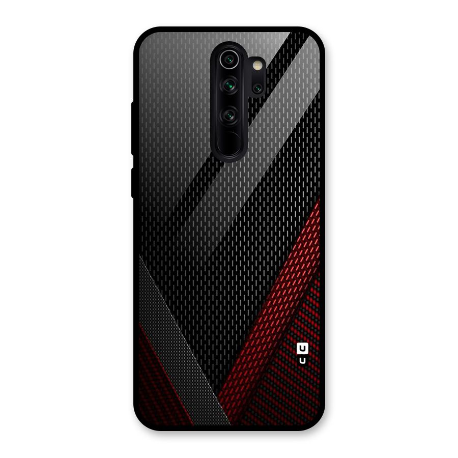 Classy Black Red Design Glass Back Case for Redmi Note 8 Pro