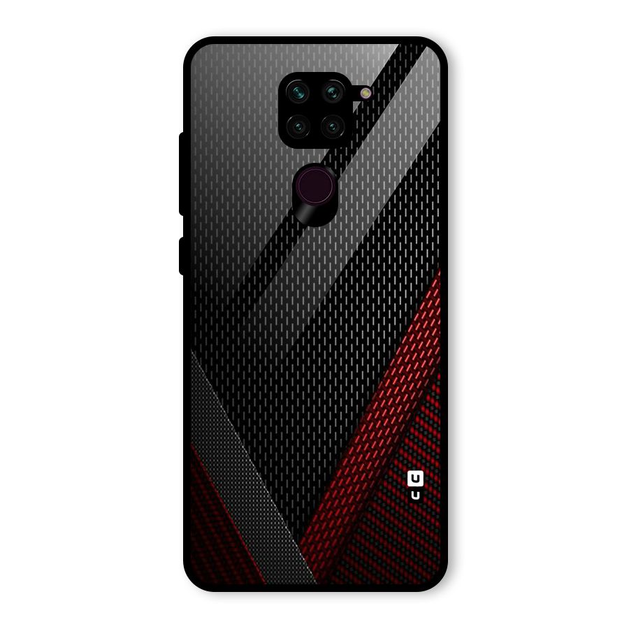 Classy Black Red Design Glass Back Case for Redmi Note 9