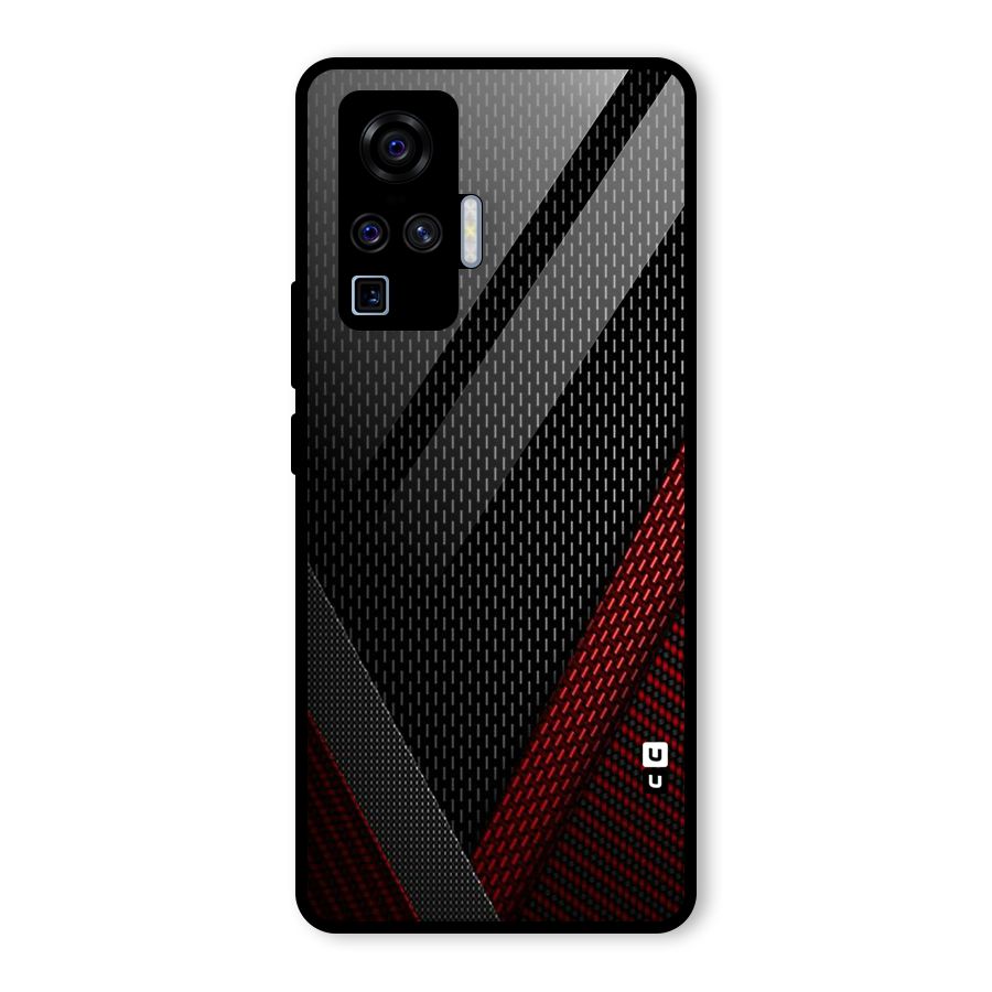 Classy Black Red Design Glass Back Case for Vivo X50 Pro