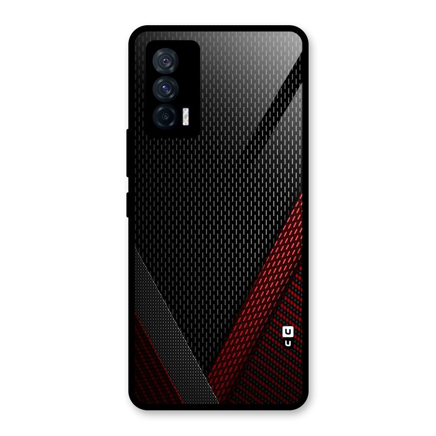 Classy Black Red Design Glass Back Case for Vivo iQOO 7 5G