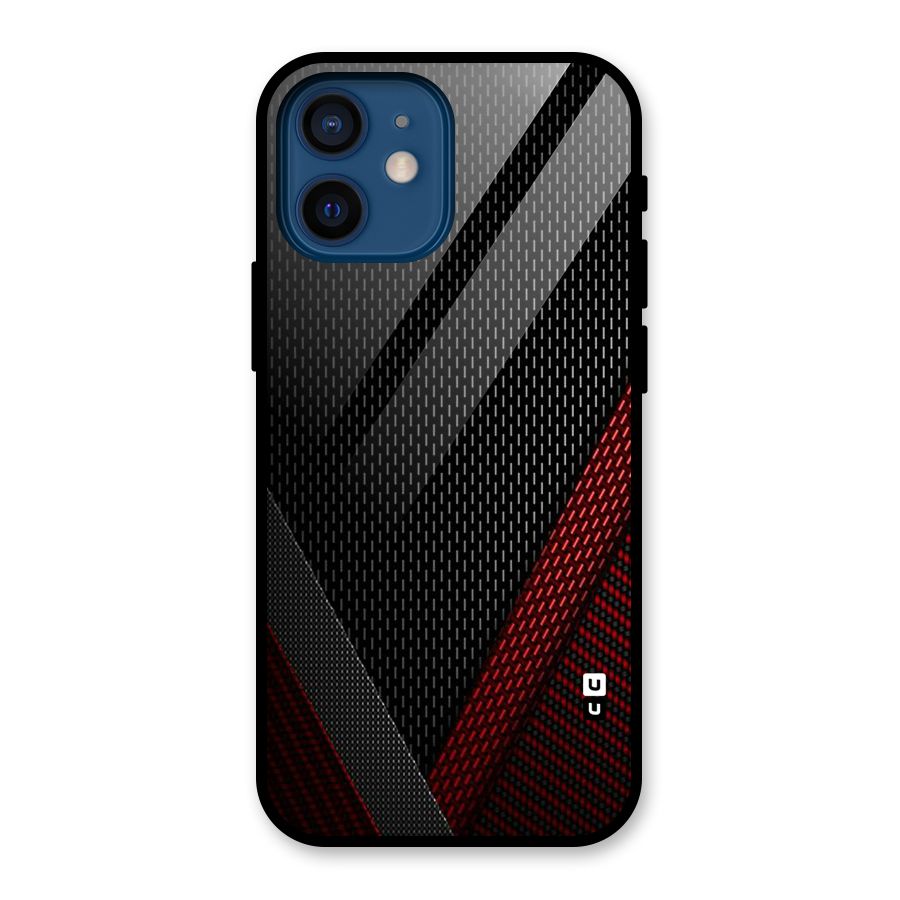 Classy Black Red Design Glass Back Case for iPhone 12 Mini