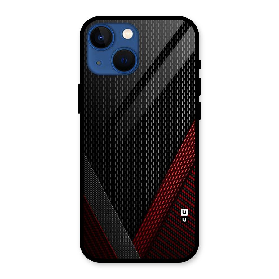 Classy Black Red Design Glass Back Case for iPhone 13 Mini