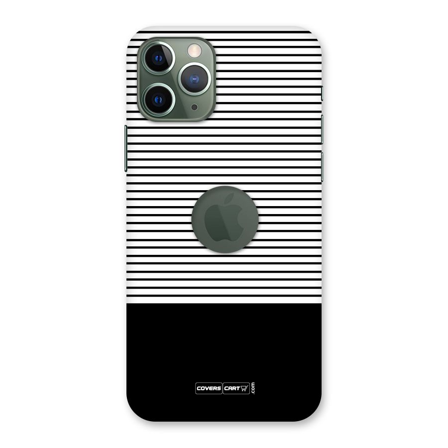 Classy Black Stripes Back Case for iPhone 11 Pro Logo  Cut