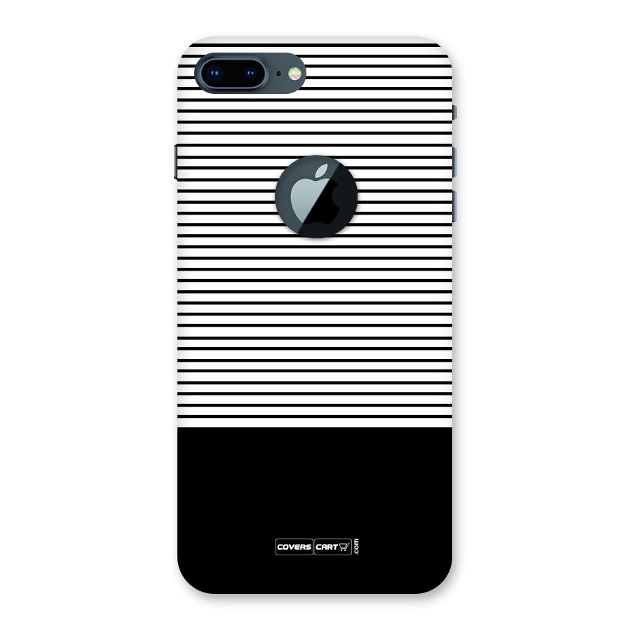 Classy Black Stripes Back Case for iPhone 7 Plus Logo Cut