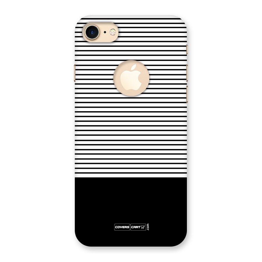 Classy Black Stripes Back Case for iPhone 8 Logo Cut
