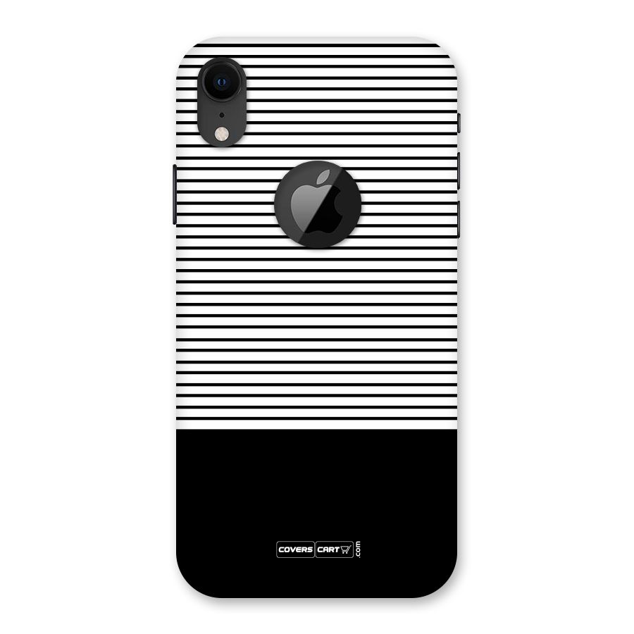 Classy Black Stripes Back Case for iPhone XR Logo Cut