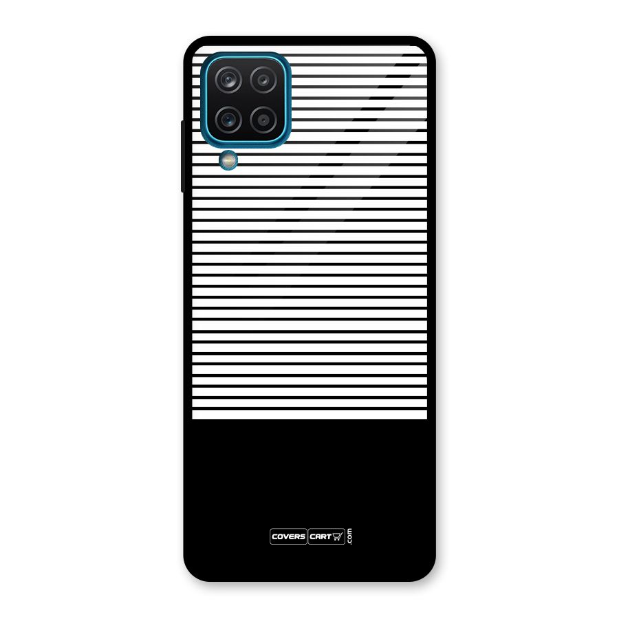 Classy Black Stripes Glass Back Case for Galaxy A12