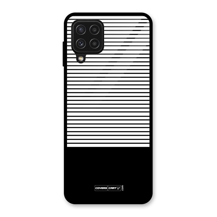 Classy Black Stripes Glass Back Case for Galaxy A22 4G