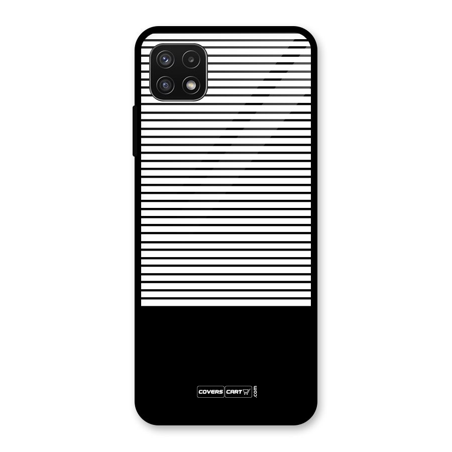Classy Black Stripes Glass Back Case for Galaxy A22 5G