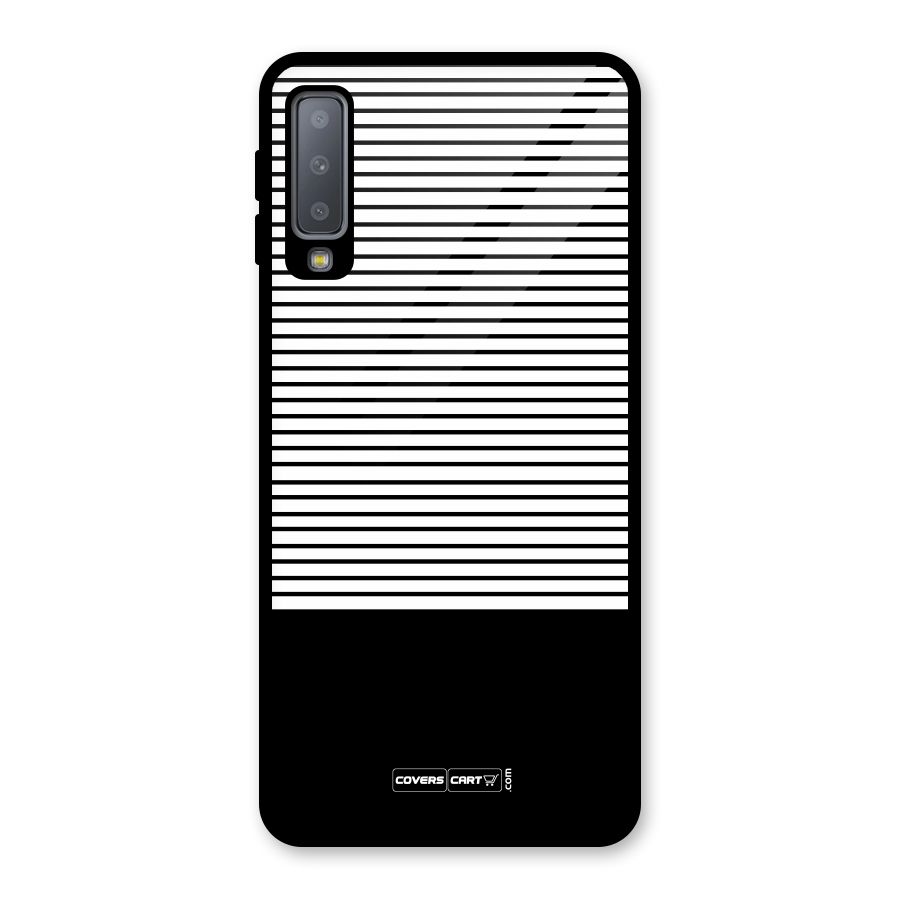 Classy Black Stripes Glass Back Case for Galaxy A7 (2018)