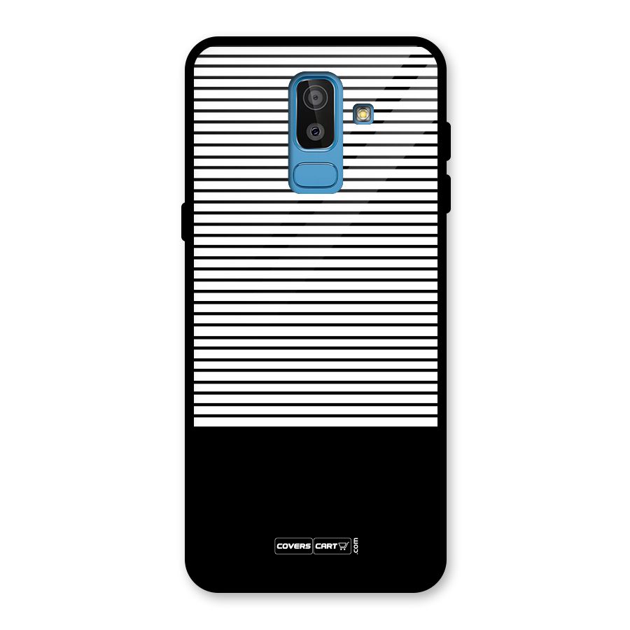 Classy Black Stripes Glass Back Case for Galaxy J8
