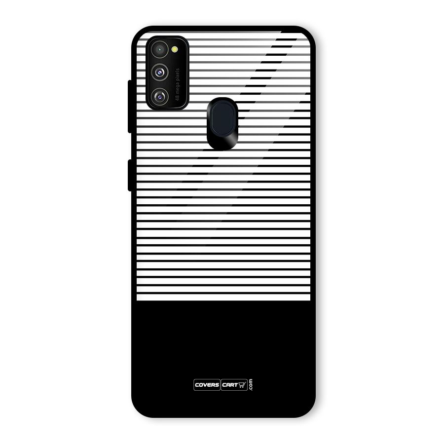Classy Black Stripes Glass Back Case for Galaxy M30s