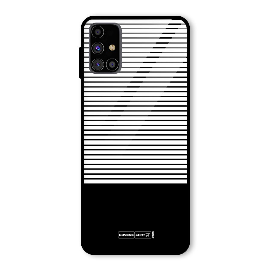 Classy Black Stripes Glass Back Case for Galaxy M31s