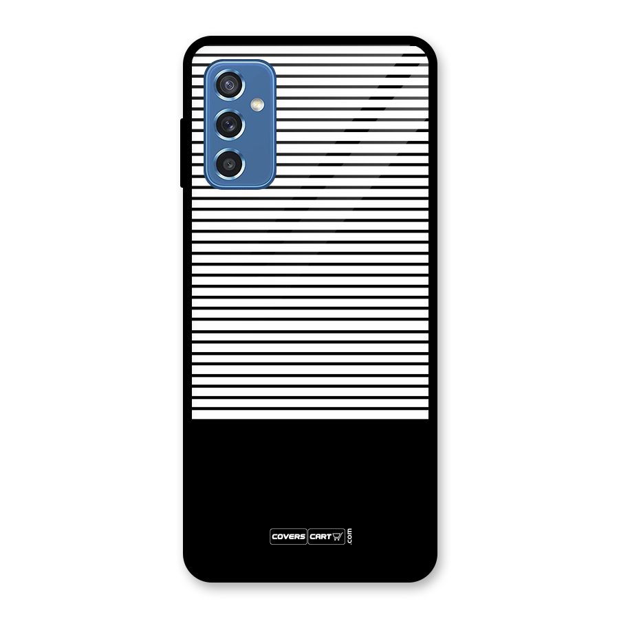 Classy Black Stripes Glass Back Case for Galaxy M52 5G