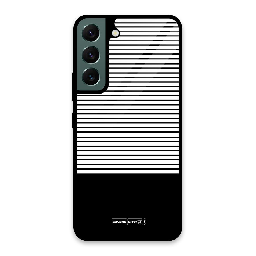 Classy Black Stripes Glass Back Case for Galaxy S22 5G