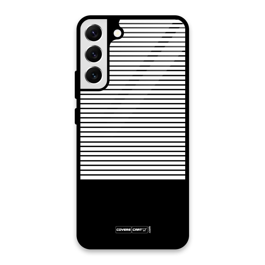 Classy Black Stripes Glass Back Case for Galaxy S22 Plus 5G