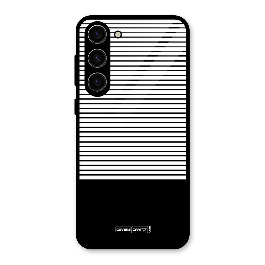 Classy Black Stripes Glass Back Case for Galaxy S23 Plus