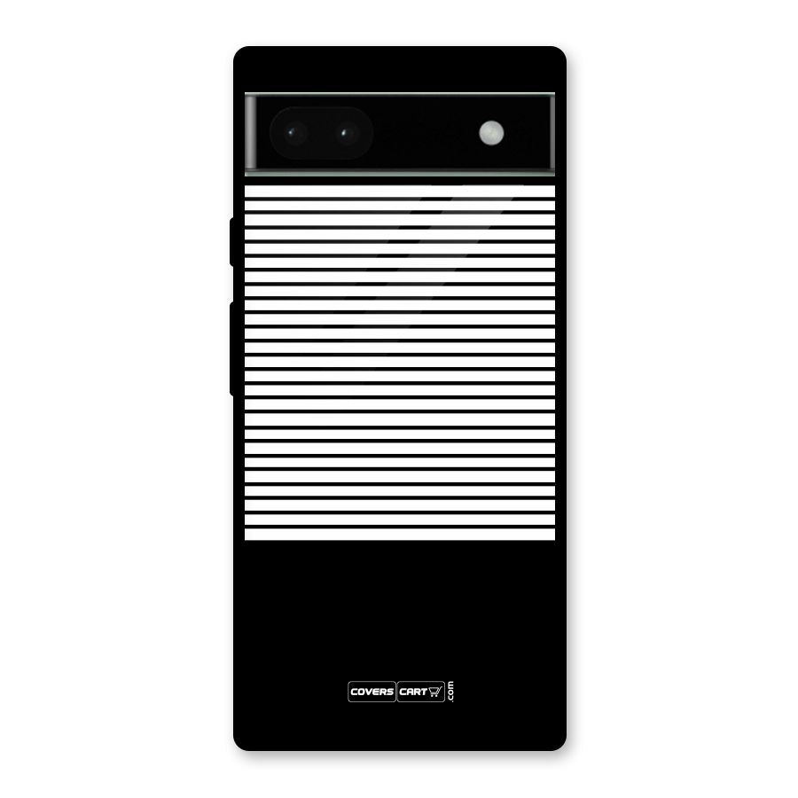 Classy Black Stripes Glass Back Case for Google Pixel 6a