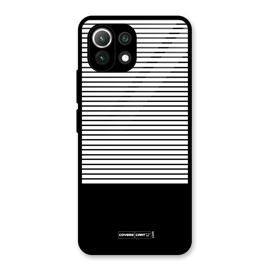 Classy Black Stripes Glass Back Case for Mi 11 Lite