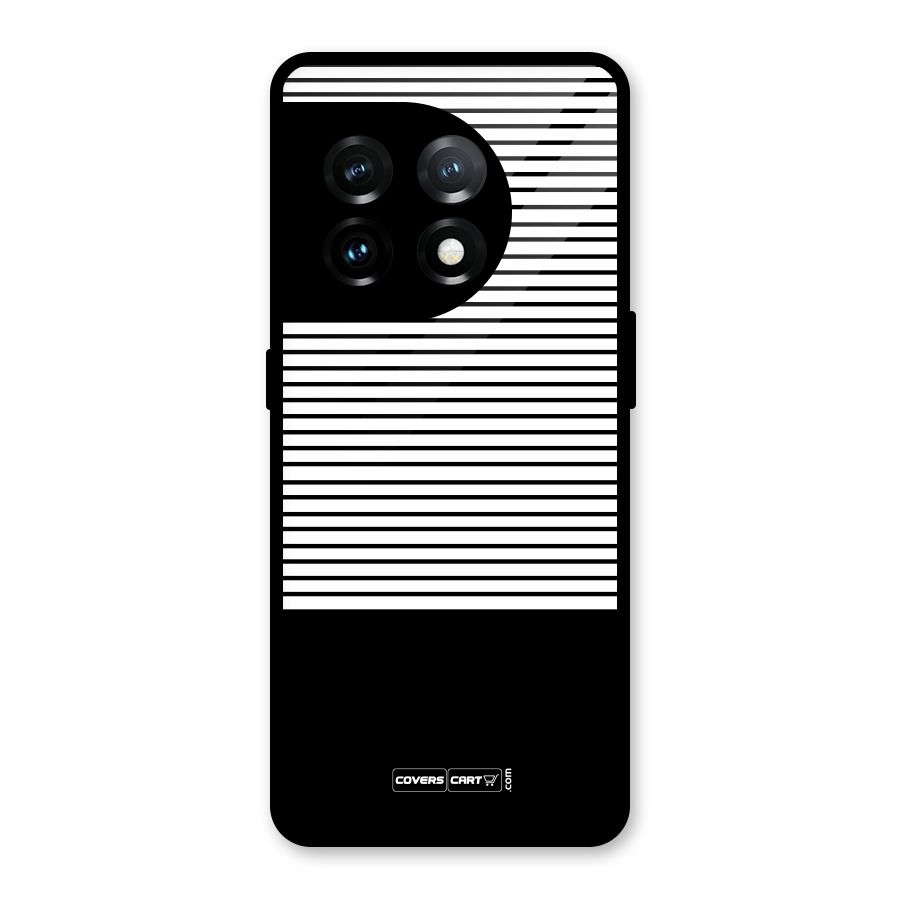 Classy Black Stripes Glass Back Case for OnePlus 11