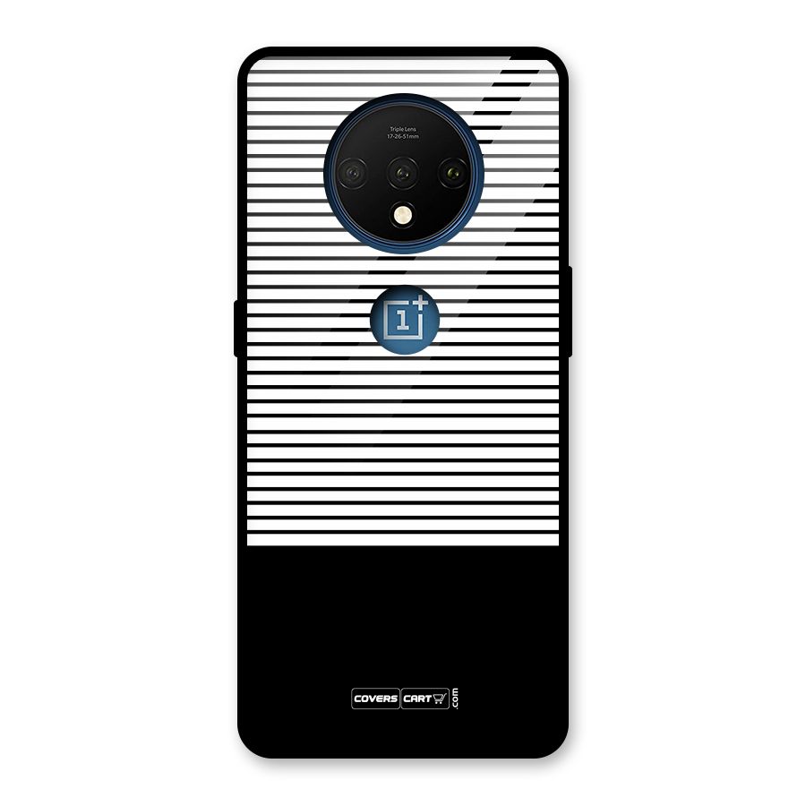 Classy Black Stripes Glass Back Case for OnePlus 7T