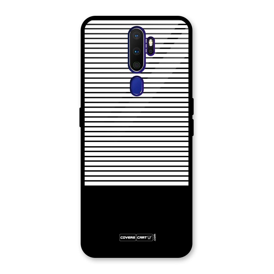 Classy Black Stripes Glass Back Case for Oppo A9 (2020)