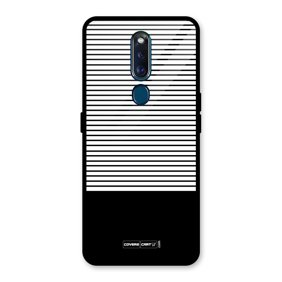 Classy Black Stripes Glass Back Case for Oppo F11 Pro