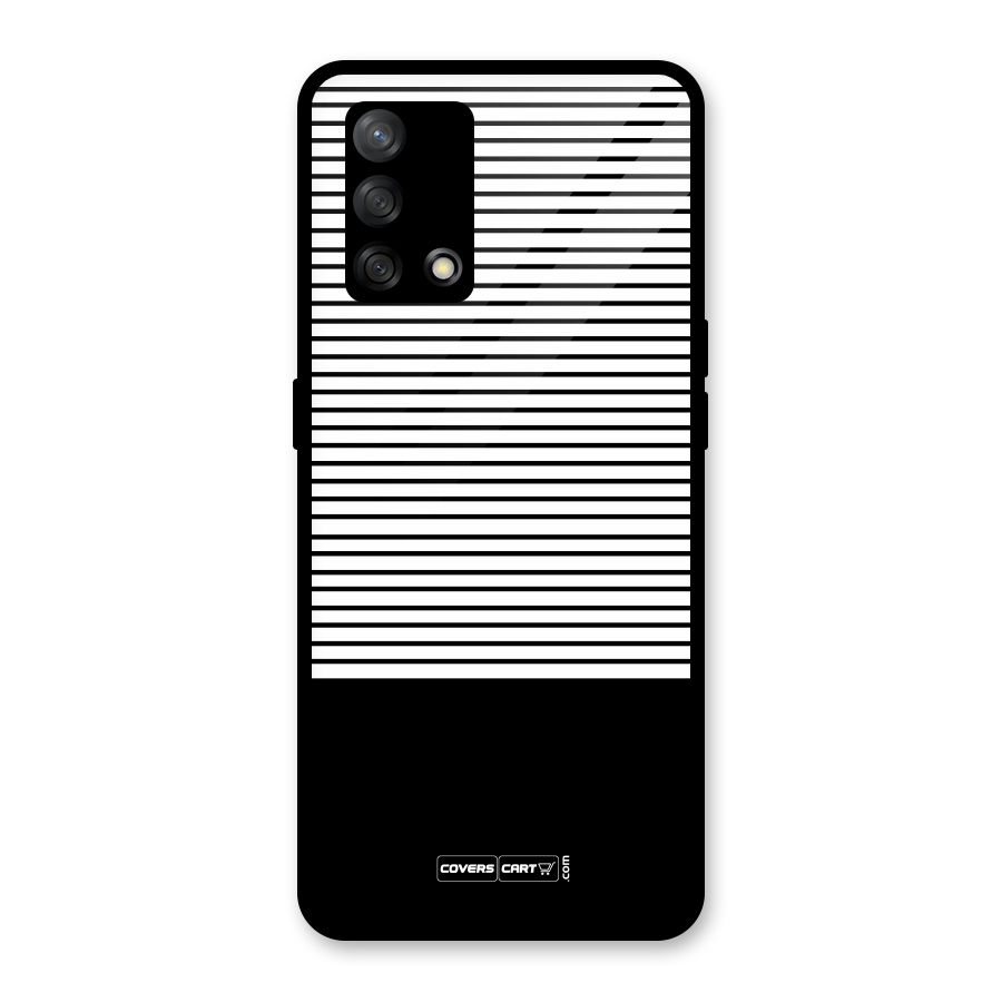 Classy Black Stripes Glass Back Case for Oppo F19