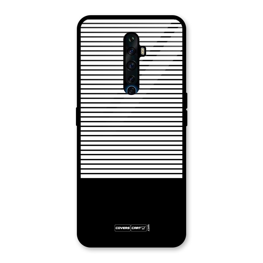 Classy Black Stripes Glass Back Case for Oppo Reno2 Z