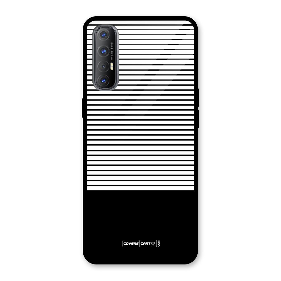 Classy Black Stripes Glass Back Case for Oppo Reno3 Pro