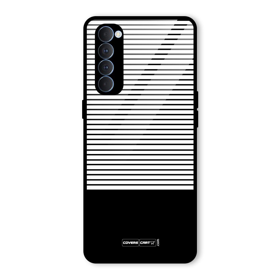 Classy Black Stripes Glass Back Case for Oppo Reno4 Pro