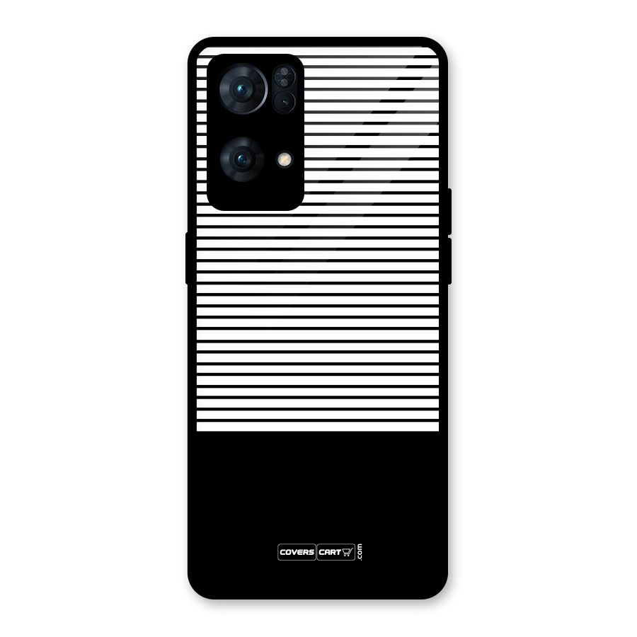 Classy Black Stripes Glass Back Case for Oppo Reno7 Pro 5G