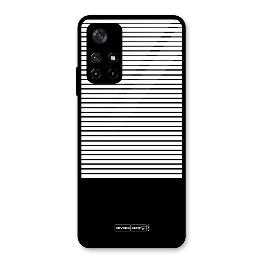 Classy Black Stripes Glass Back Case for Poco M4 Pro 5G