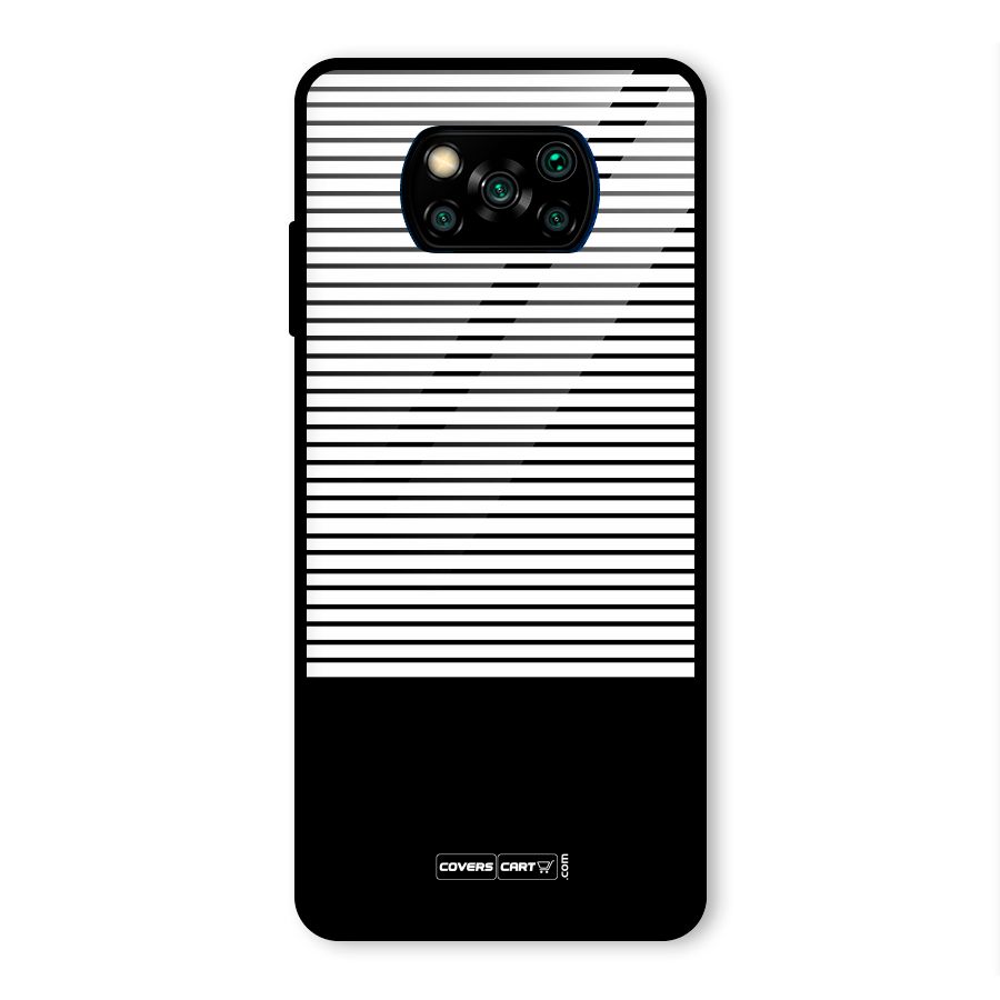 Classy Black Stripes Glass Back Case for Poco X3 Pro