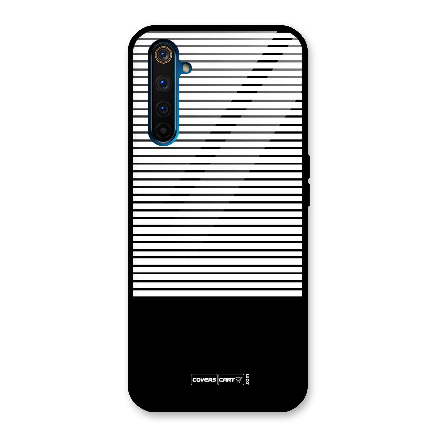 Classy Black Stripes Glass Back Case for Realme 6 Pro