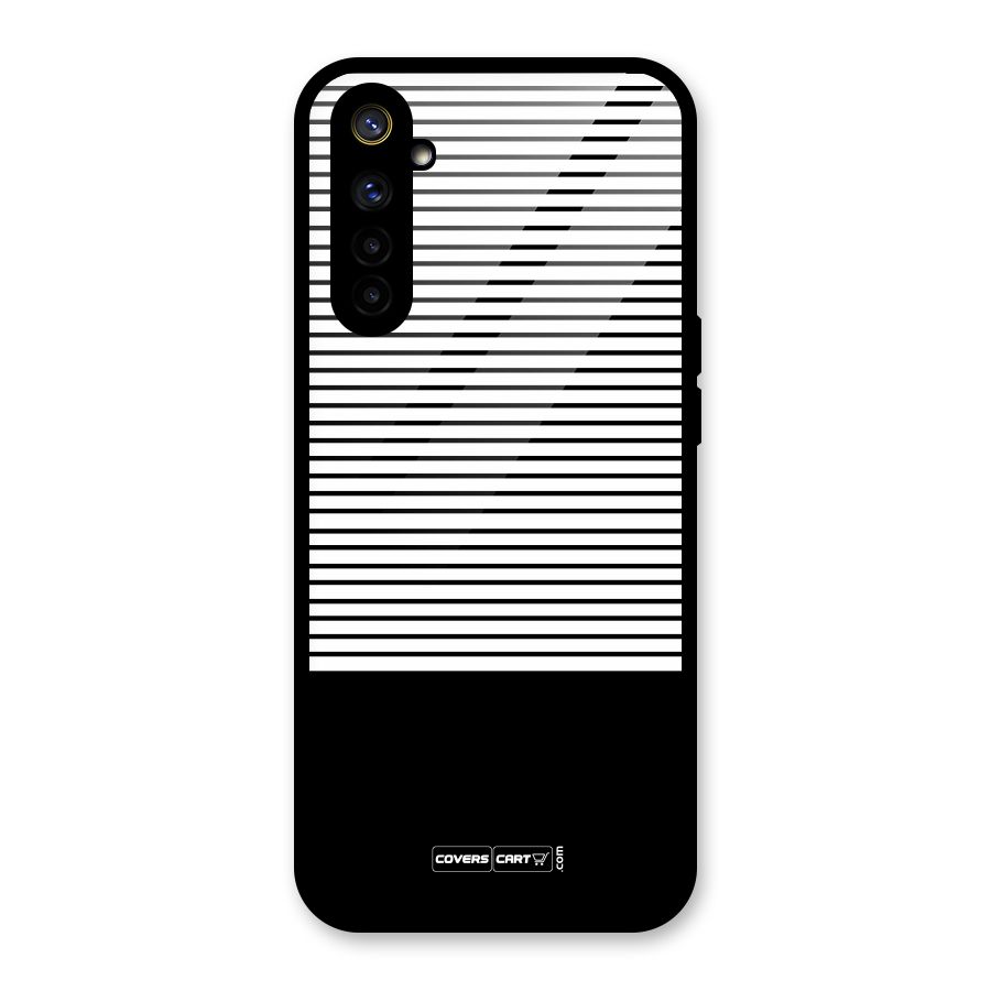 Classy Black Stripes Glass Back Case for Realme 6i
