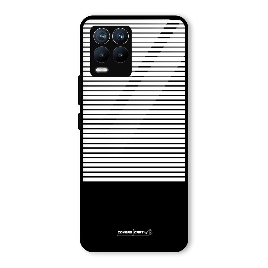 Classy Black Stripes Glass Back Case for Realme 8 Pro