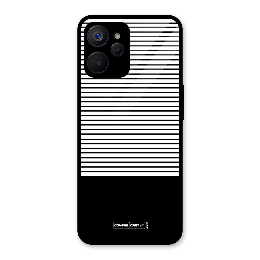 Classy Black Stripes Glass Back Case for Realme 9i 5G