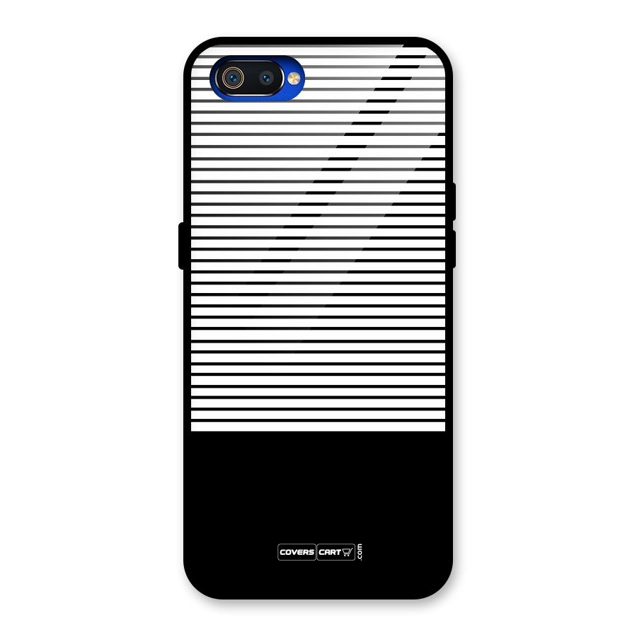 Classy Black Stripes Glass Back Case for Realme C2