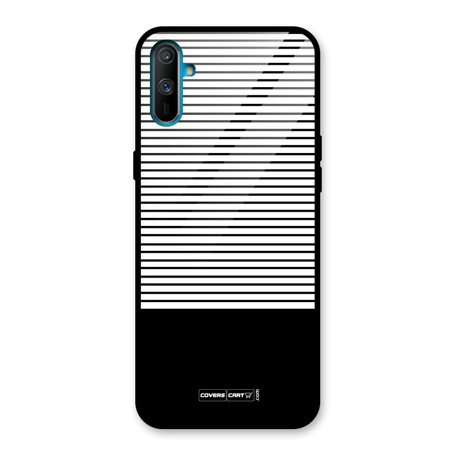 Classy Black Stripes Glass Back Case for Realme C3