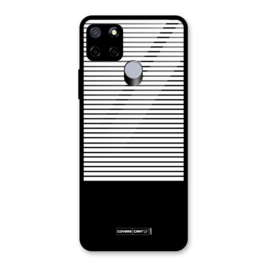 Classy Black Stripes Glass Back Case for Realme Narzo 30A