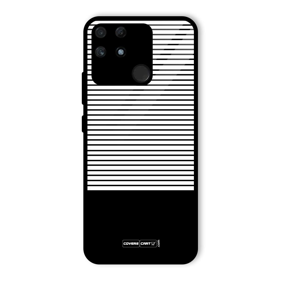 Classy Black Stripes Glass Back Case for Realme Narzo 50A