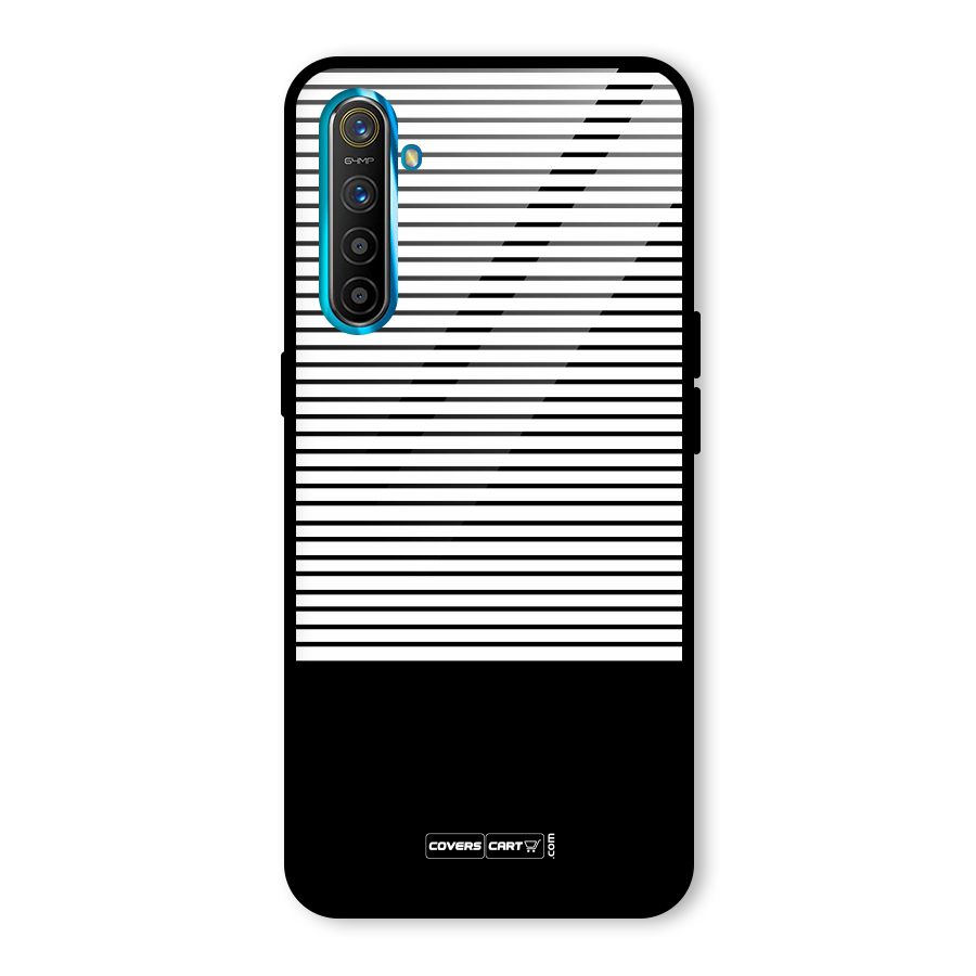Classy Black Stripes Glass Back Case for Realme X2