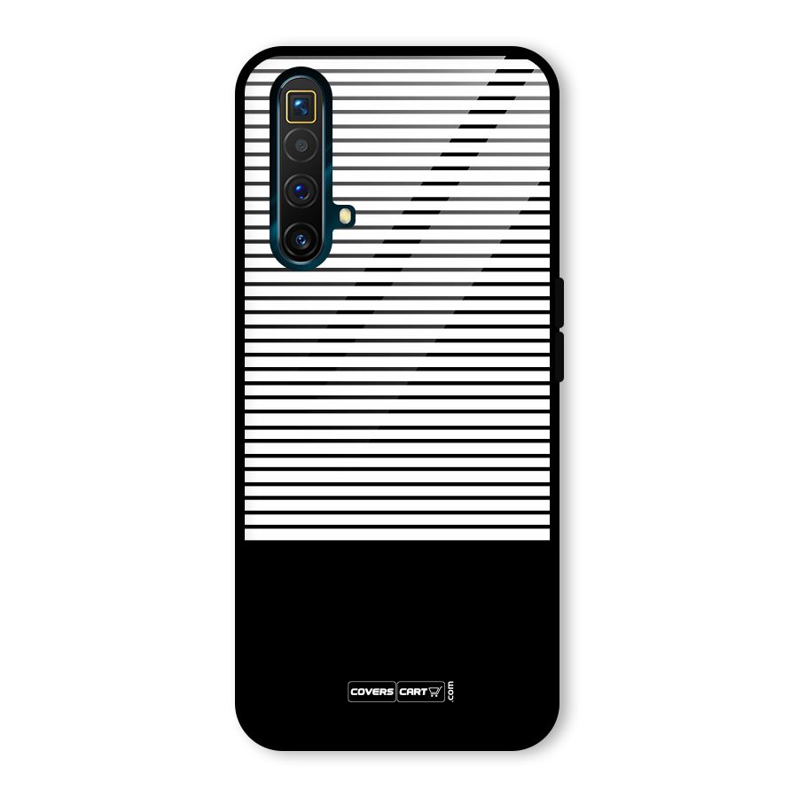 Classy Black Stripes Glass Back Case for Realme X3 SuperZoom