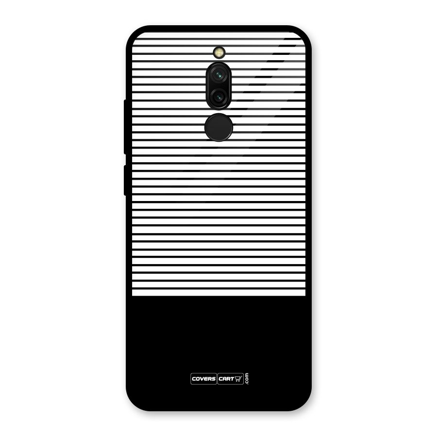 Classy Black Stripes Glass Back Case for Redmi 8