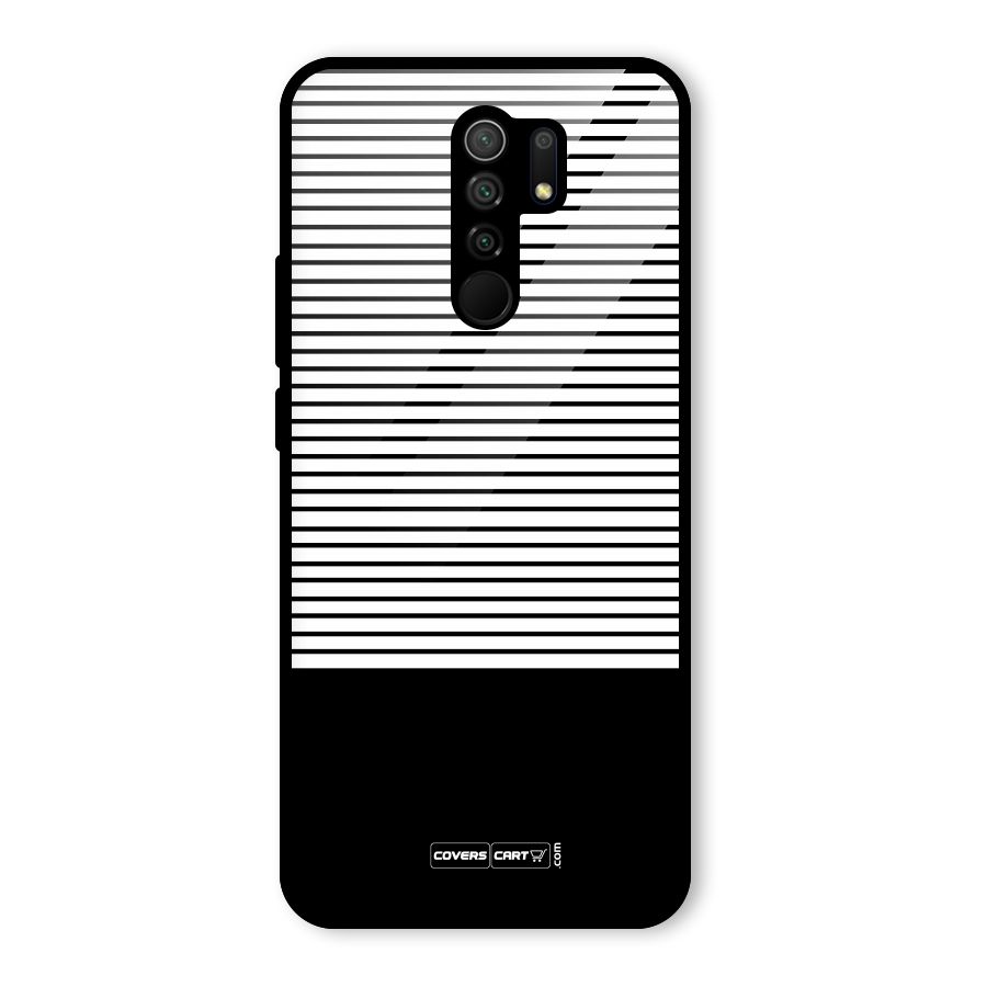 Classy Black Stripes Glass Back Case for Redmi 9 Prime