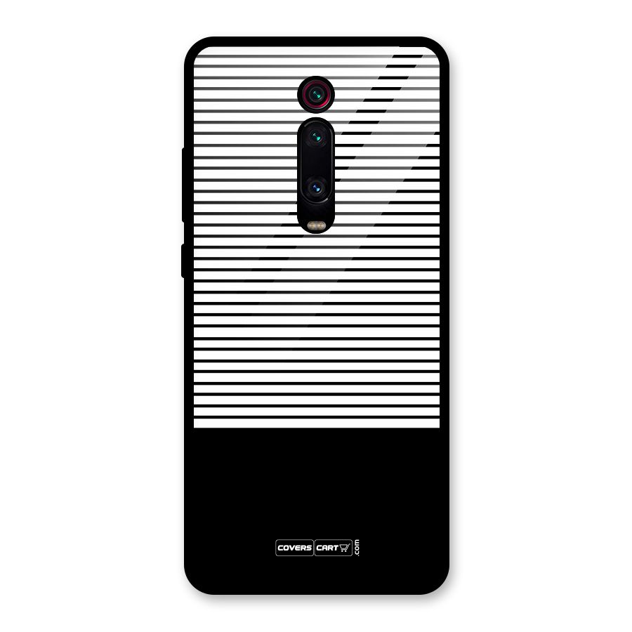 Classy Black Stripes Glass Back Case for Redmi K20