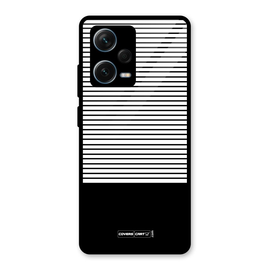 Classy Black Stripes Glass Back Case for Redmi Note 12 Pro Plus 5G